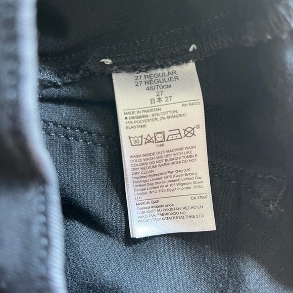 GAP Vintage Y2K Black Skinny Jeans SZ 4 Straight Leg Dark Wash Bootcut High-Rise - Picture 12 of 12